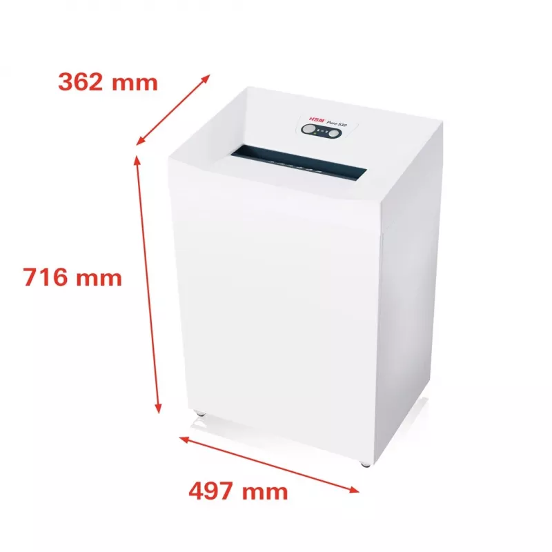 HSM Pure 530 asiakirjasilppuri, 80 l, 3,9 mm