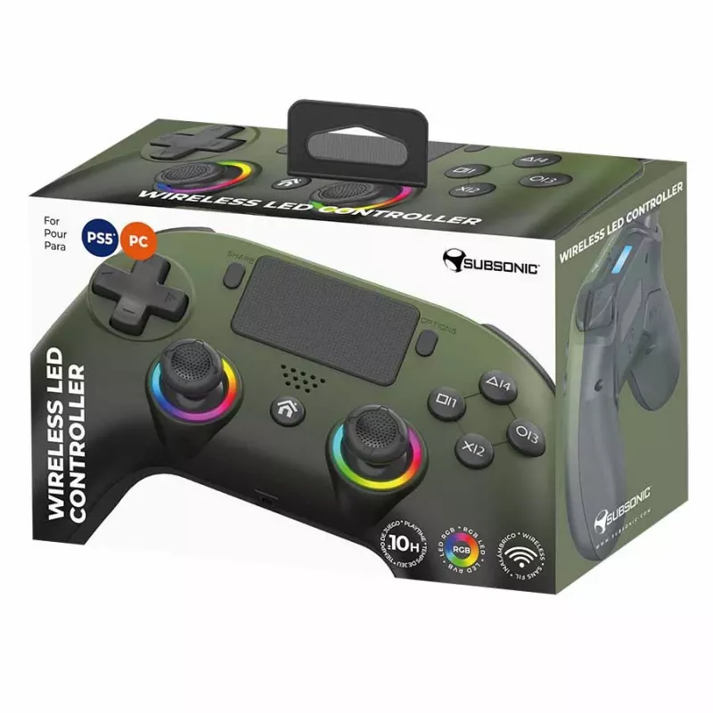 Subsonic langaton LED-ohjain vihreä PS5:lle