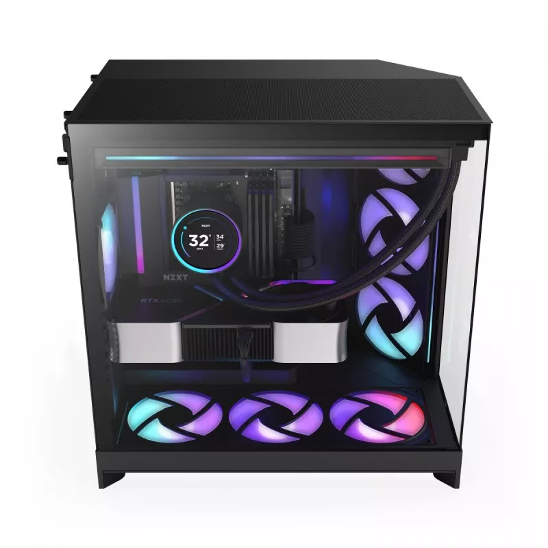 PC-kotelo NZXT H9 Flow RGB Midi Tower musta