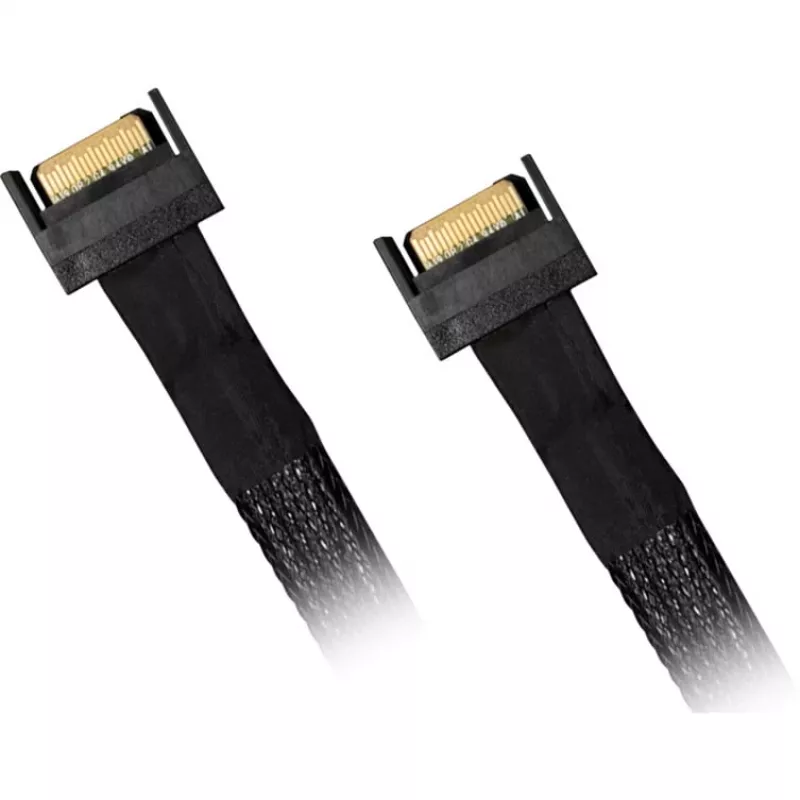 Asemadapteri ICY BOX MB413L-B – MCIO 8i SFF-TA-1016 - 2× MCIO 4i SFF-TA-1016