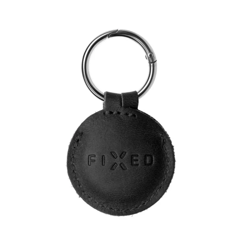 Suojakotelo nahkaa Apple AirTagille FIXED FIXWAT-C2-BK aitoa naudan nahkaa musta kompakti tasku