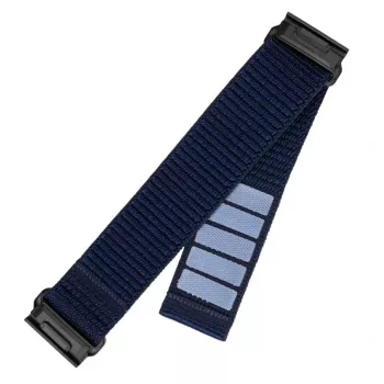 Vaihdettava urheiluranneke FIXED Garmin QuickFit 22 mm — tummansininen nylon, 160–210 mm