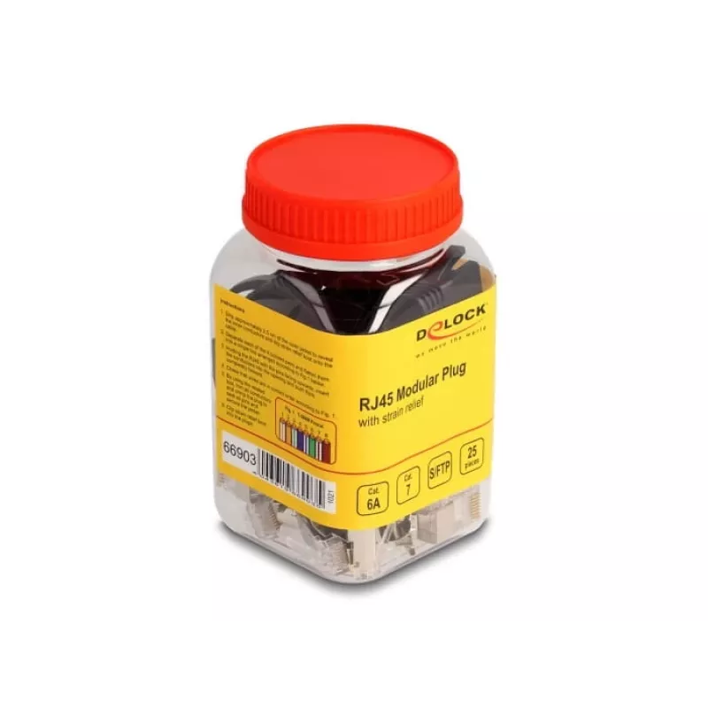 DeLOCK 66903 kaapeliliitin RJ-45 musta metallinen uros 25 kpl