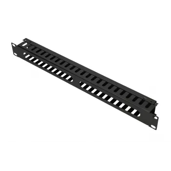 Kaapelinhallintapaneeli Extralink Cable MANAGER WITH METAL COVER musta metalli 48,3 cm