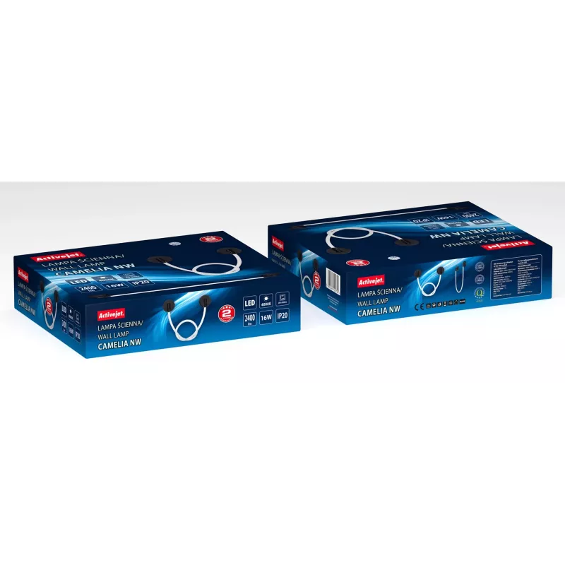 LED-seinävalaisin ActiveJet AJE-CAMELIA NW — 2400 lm, 4000 K, 16 W, musta, 1580×120×65 mm, IP20