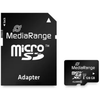 MediaRange MR945 - flash-muistikortti (microSDXC SD-adapterilla) - 128 GB - UHS-I / Class10 - microSDXC - musta (MR945)