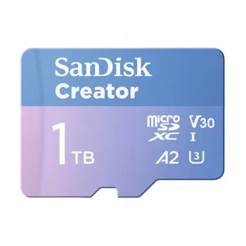 SanDisk Creator MicroSD-muistikortti 1TB suurilla siirtonopeuksilla jopa 190 MB/s