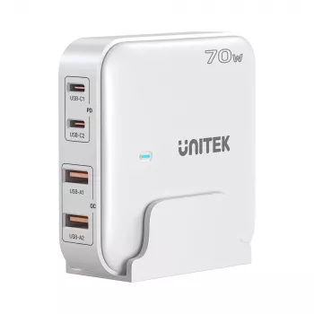 Pöytälaturi Unitek P1228AWH01-EU 70W 2×USB-A 2×USB-C