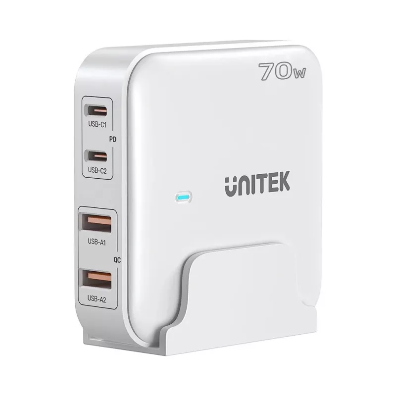 Pöytälaturi Unitek P1228AWH01-EU 70W 2×USB-A 2×USB-C