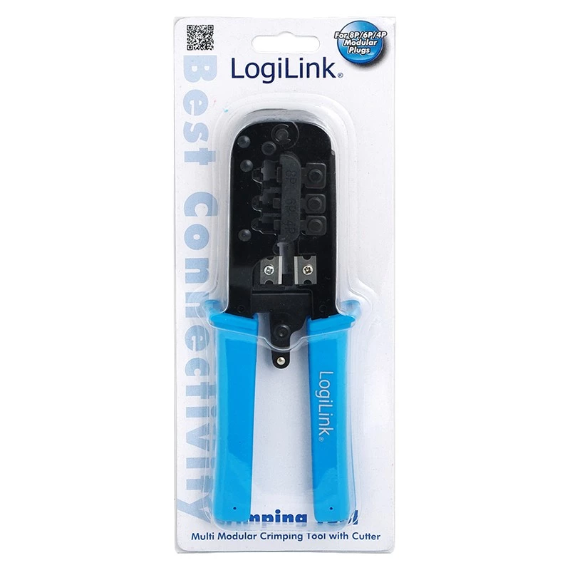 LogiLink WZ0019 monimoduulinen puristustyökalu, 8P/6P/4P, musta/sininen
