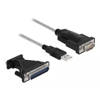 DeLOCK sovitin USB 2.0 Type-A - sarjaportti RS-232 D-Sub 9 + D-Sub 25