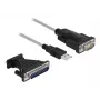 DeLOCK sovitin USB 2.0 Type-A - sarjaportti RS-232 D-Sub 9 + D-Sub 25