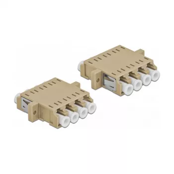 Kuitusovitin DELOCK LC-naaras LC-naaras, beige, 2 kpl:n pakkaus