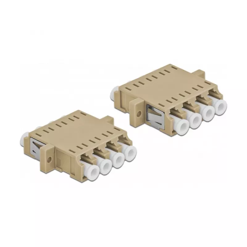 Kuitusovitin DELOCK LC-naaras LC-naaras, beige, 2 kpl:n pakkaus