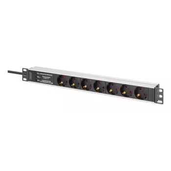 Digitus DN-95441 PDU pistorasia 7 AC-lähtöä 1U musta hopea
