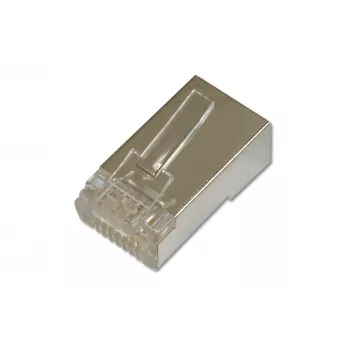 Modulaarinen RJ-45-liitin pyöreälle suojatulle kaapelille, DIGITUS DN-MO-8-8-SRS, läpinäkyvä, 100 kpl
