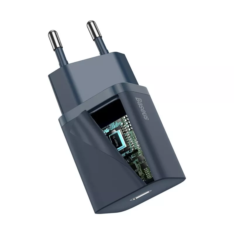 Baseus Super Si -pikalaturi USB-C–Lightning-kaapelilla 20W sininen