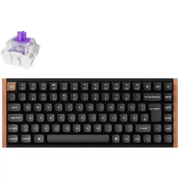 Keychron K2 HE (musta/puu, DE-asettelu, Gateron Double-Rail Magnetic Nebula, alumiinirunko)