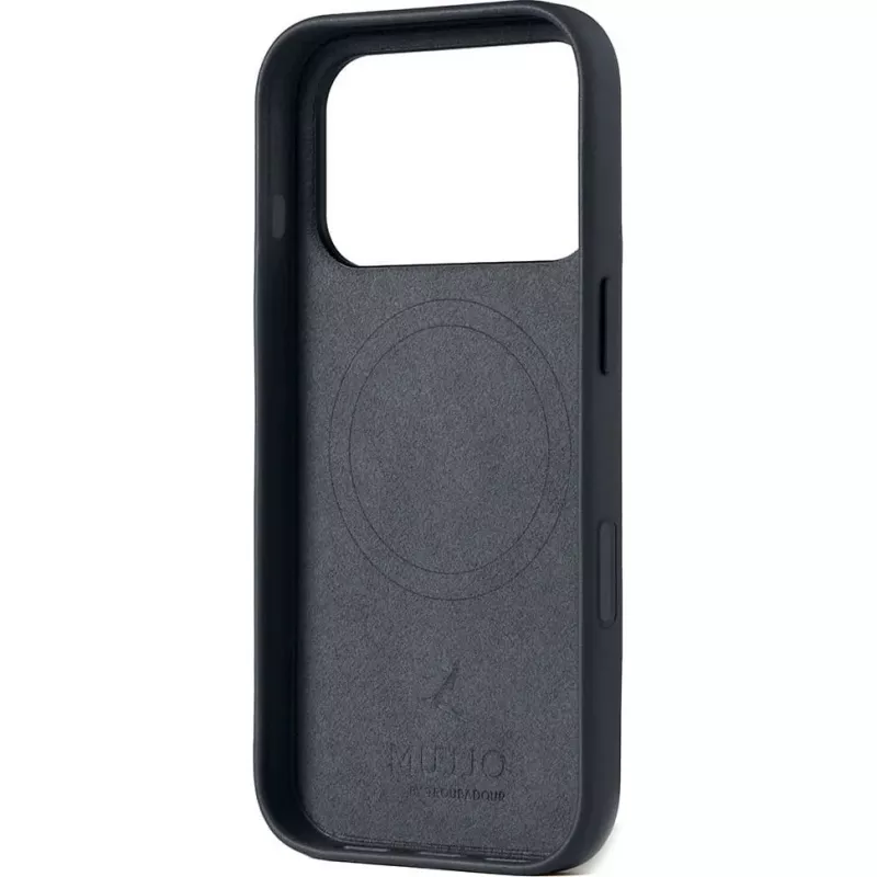 Mujjo Full Leather Case MagSafe -kotelo iPhone 17 Pro harmaa