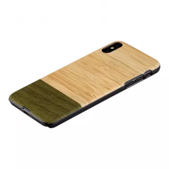 Älypuhelinkotelo man and wood iPhone XS Max:lle — bambumetsä-puinen takasivu, suojakotelo
