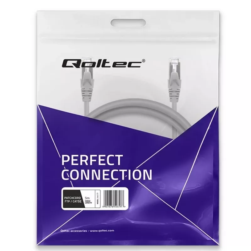 Verkkokaapeli QOLTEC 54529 2xRJ45 CAT5e 5m musta