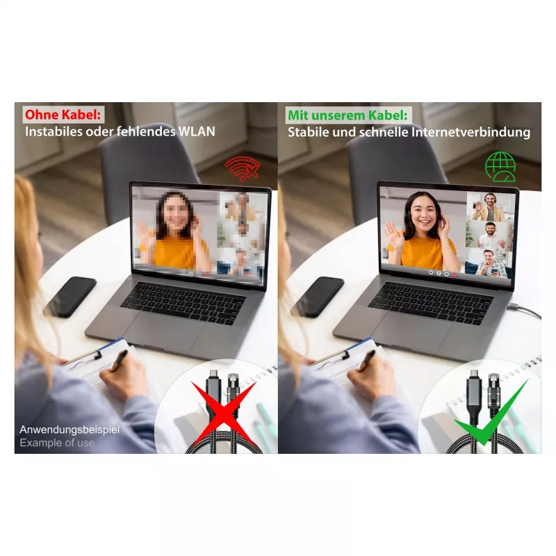 Good Connections Ethernet-kaapeli USB-C RJ45, antrasiitti, 1,5 m