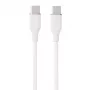 Silikonikaapeli USB Type-C - Type-C, 60 W (valkoinen, 1 m)