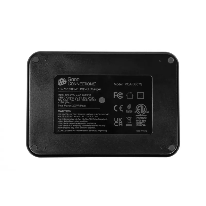 Alcasa PCA-D007S laturi mobiililaitteille tabletti musta AC-pikalataus sisäkäyttöön
