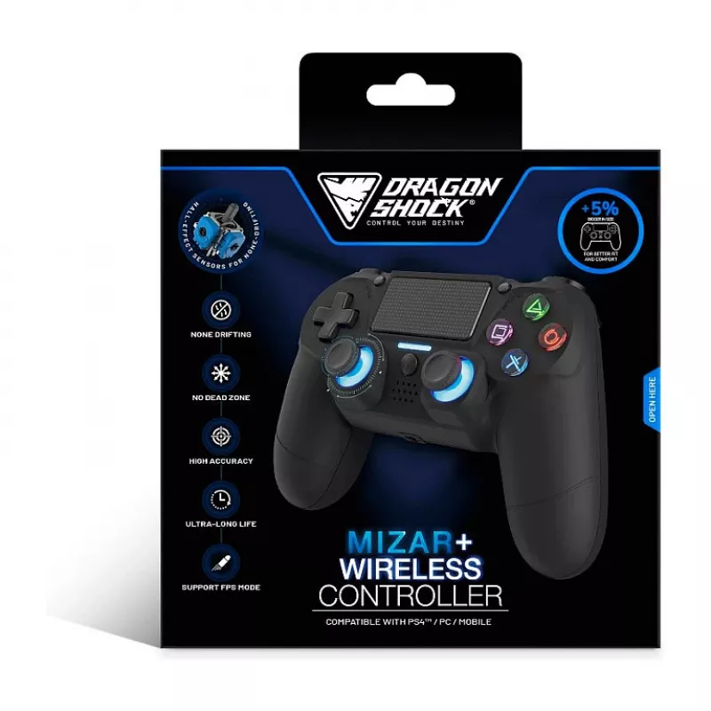 Dragonshock Controller Mizar+ Wireless musta PS4/PC