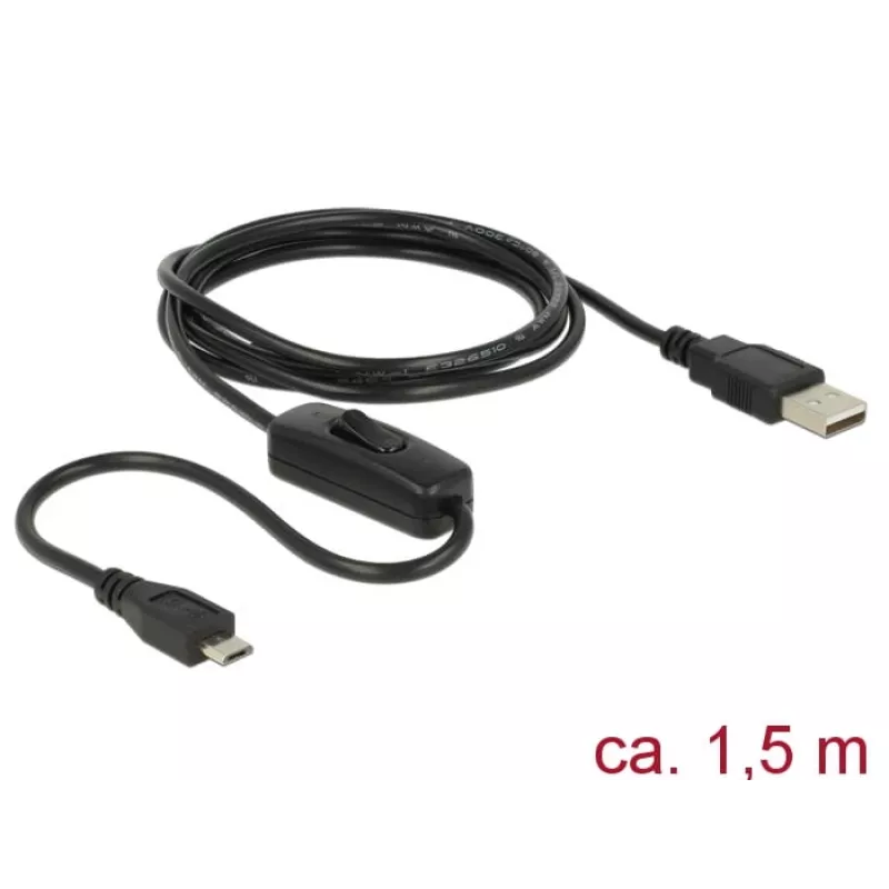 USB-kaapeli DeLOCK 84803 USB 2.0 1,5 m USB A Micro-USB B musta