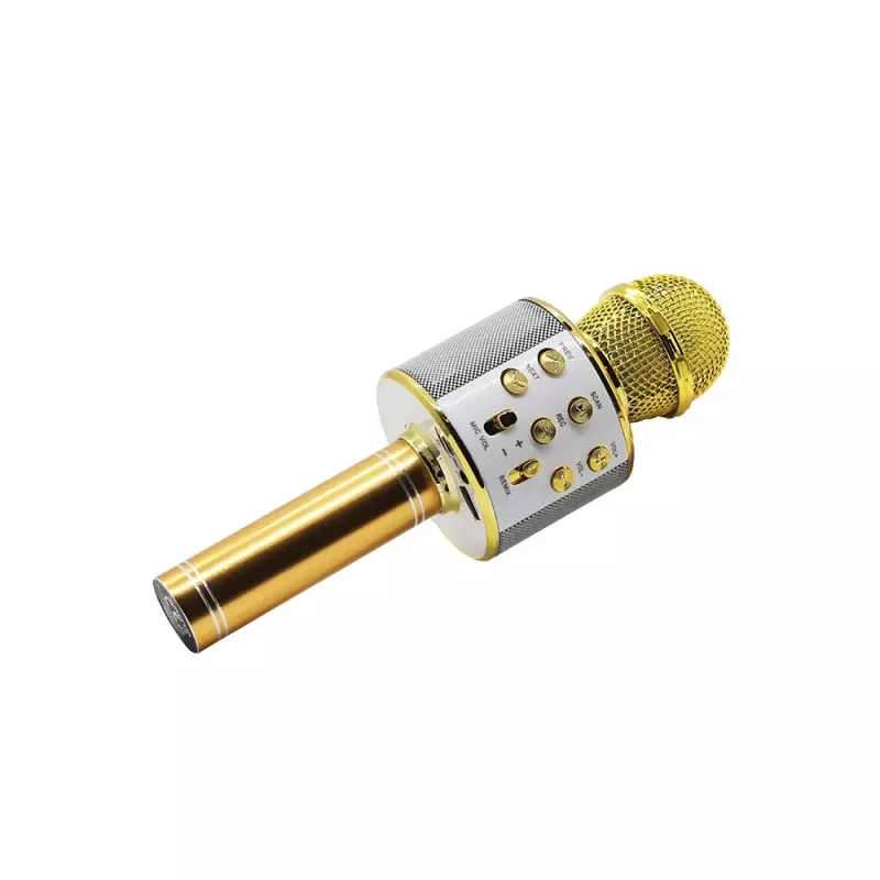 MANTA MIC10-G Gold langaton Bluetooth-karaokemikrofoni kaiuttimella