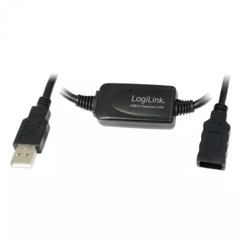 LogiLink UA0143 USB-kaapeli USB 2.0 USB-A-uros naaras 10,00 m musta