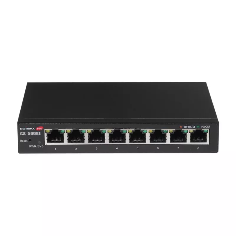 Edimax GS-5008E verkkokytkin hallittava Gigabit Ethernet (10/100/1000) musta
