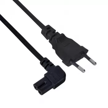 Virtakaapeli SAVIO CL-144, 3 m, kulmikas 2-napainen IEC tyyppi E -pistokkeeseen, musta