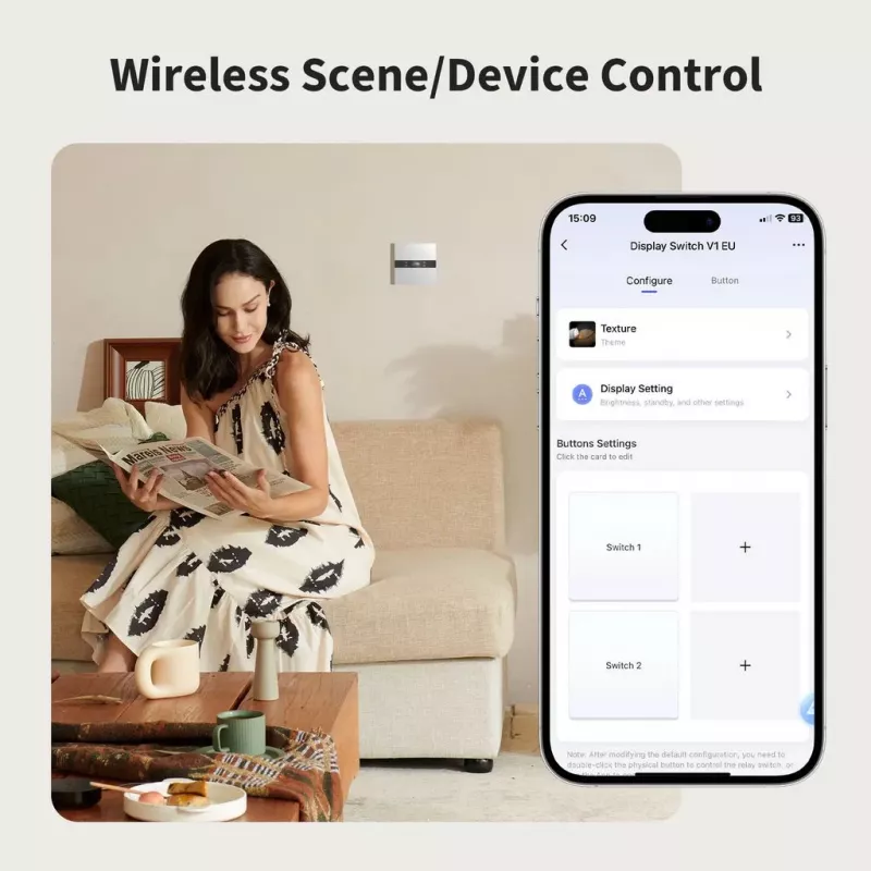 AQARA Display Switch V1 (WS-K02D) - Zigbee-kytkin näytöllä