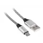 USB-kaapeli Tracer TRAKBK46928 1m USB A Micro-USB B musta hopea