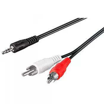 Wentronic Goobay 3,5 mm:n plugi-/RCA-adapterikaapeli, musta, 10 m - 3,5 mm:n plugi (3-napainen, stereo) > 2x RCA-pistoke (audio vasen/oikea) (50441)