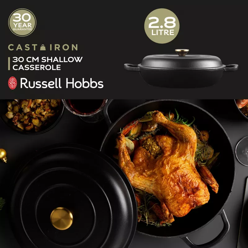 Valurautainen patapata Russell Hobbs RH02525BEU7 30 cm, musta