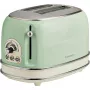 Ariete 155 Design 2 viipaleen leivänpaahdin ja voileipäteline, 6 paahtoastetta, 810 W, ruostumaton teräskotelo, irrotettava murulaatikko, pastellivihreä