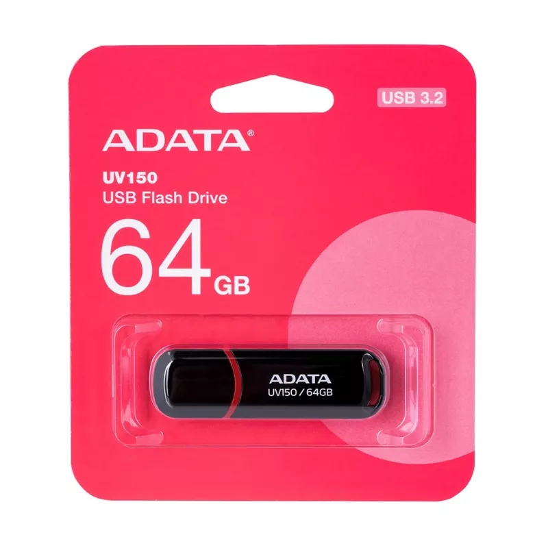 ADATA 64GB DashDrive UV150 USB-muistitikku USB Type-A 3.2 Gen 1 (3.1 Gen 1) musta