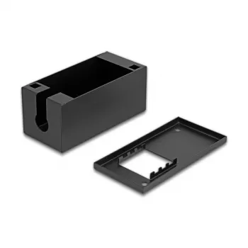 Jakokeskus DELOCK Easy 45 -moduulipidike pöytä- tai seinäasennukseen, metalli, musta, 2x22,5x45 mm tai 1x45x45 mm