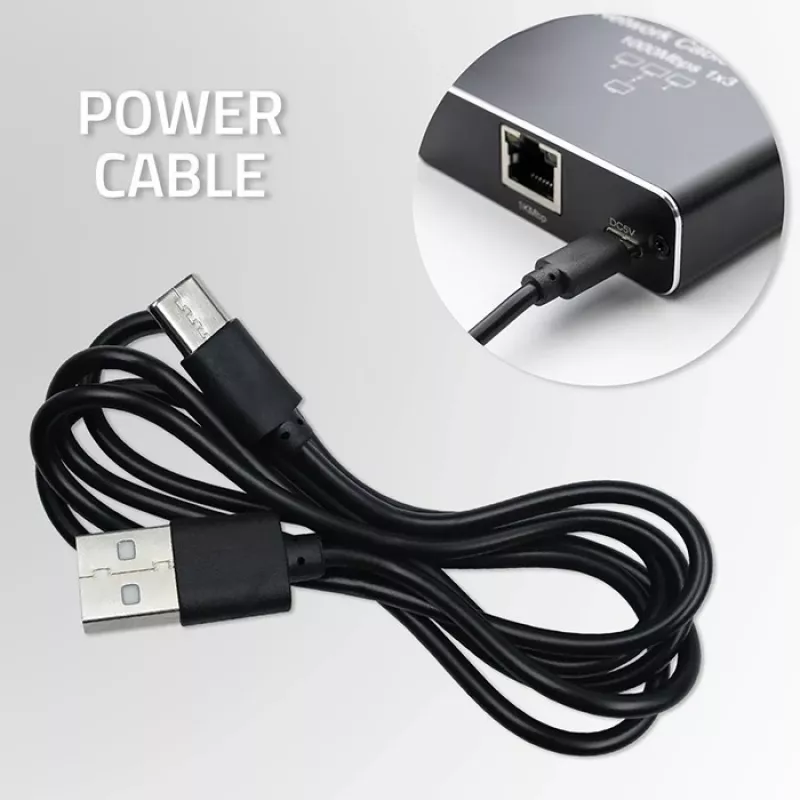 Ethernet-minikytkin QOLTEC 52293 1x4 RJ45, hallitsematon verkkohaaroitin 1-in 4-out