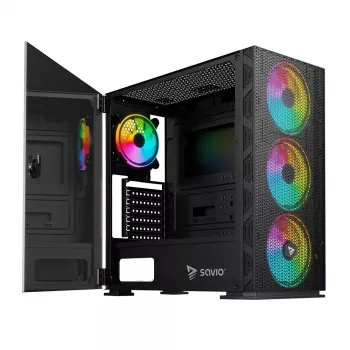 SAVIO PC-kotelo Raptor X1 ARGB lasi/mesh musta