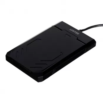 HDD/SSD-kotelo Unitek Y-3036, 2,5 tuuman SATA III, USB 3.2 Gen 1 (5 Gbit/s), UASP, integroitu USB-A-kaapeli, musta