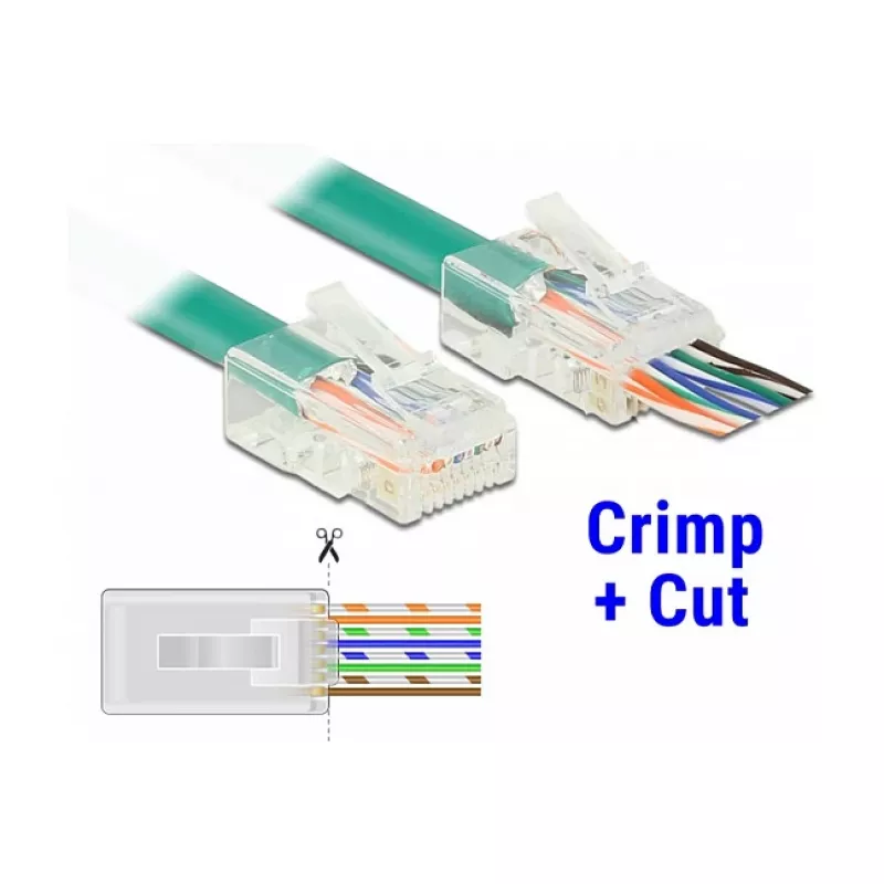 Johtoliitin DeLOCK 86451 RJ-45 läpinäkyvä