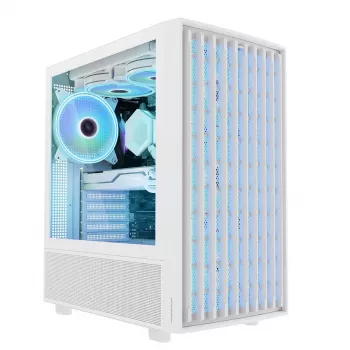 MODECOM BREEZE ARGB Flow MIDI PC-kotelo, ATX, USB 3.0 ×2 + USB-C, valkoinen