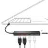 USB-C-keskitin, 4 porttia 2x USB-A, 2x USB-C, musta