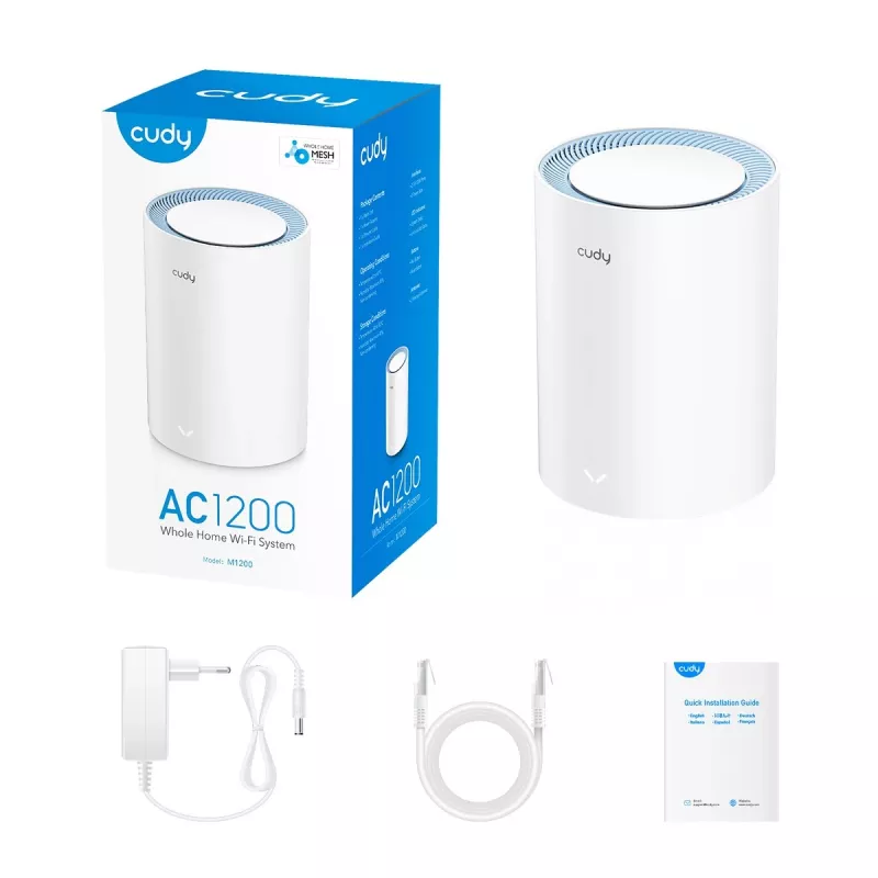 Mesh-järjestelmä Cudy M1200 Dualband Wi-Fi 5 802.11ac valkoinen