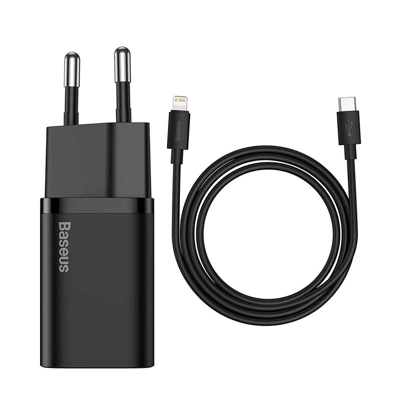 Baseus Super Si pikalaaturi 1C 20W USB-C-kaapelilla Lightning 1m (musta)