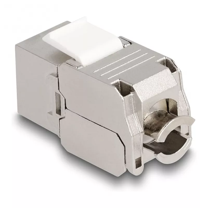DeLOCK Keystone-moduuli RJ45-liitin LSA Cat.6A LEDillä hopea-valkoinen